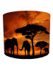 Silhouette Elephants In The Sunset Lampshade