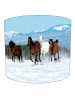 Horses Running In Snow Lampshade