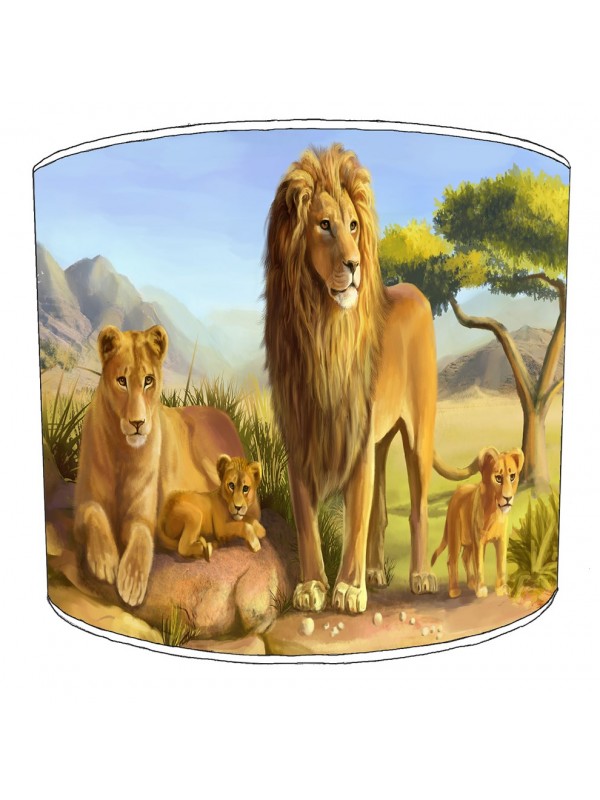 lion family lampshade