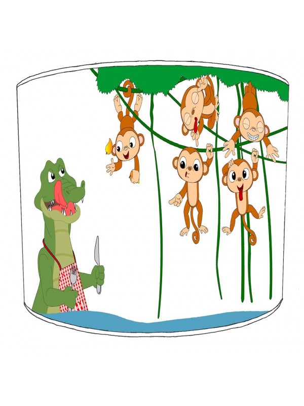 monkies and hungry crocodile lampshade