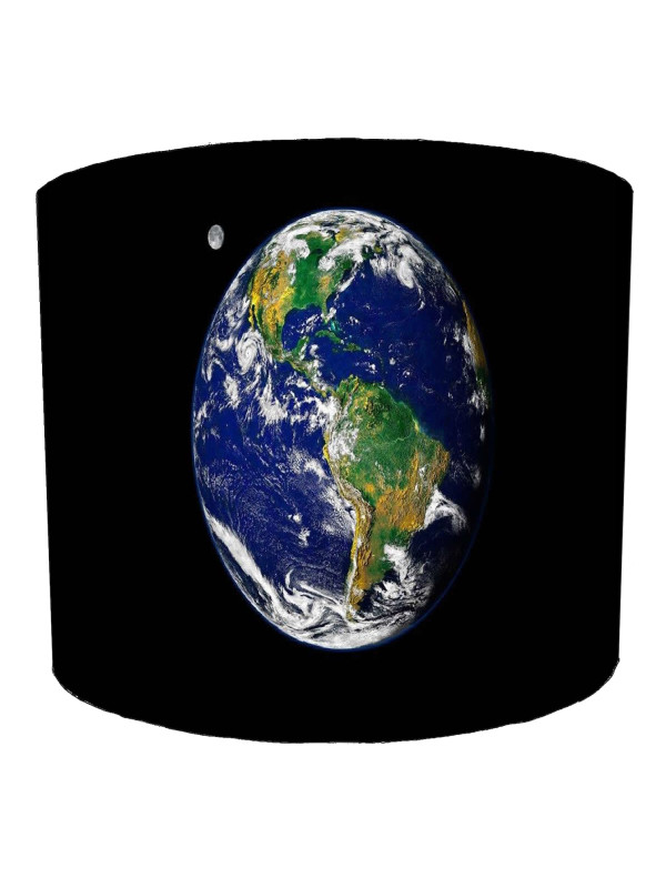 Blue Earth and Moon Lampshade Blue Earth and Moon Lampshade
