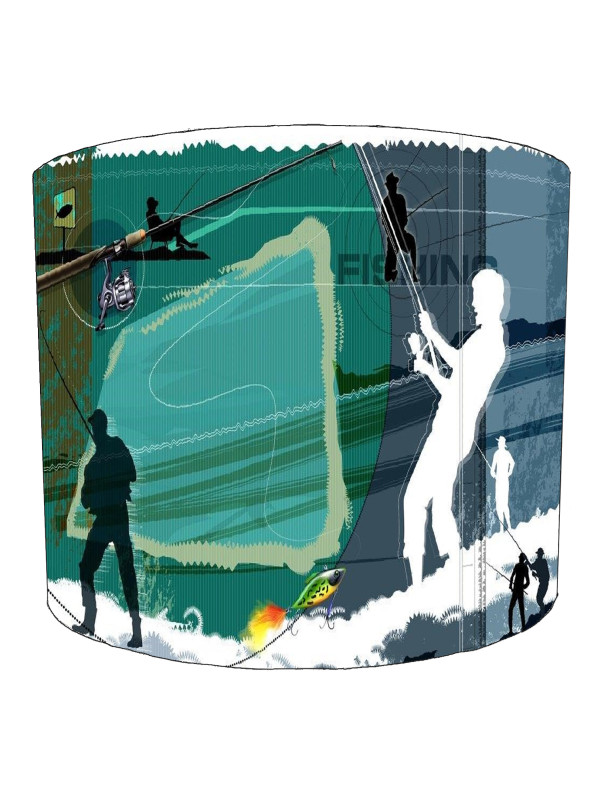 Fishing Collage Lampshade Fishing Collage Lampshade