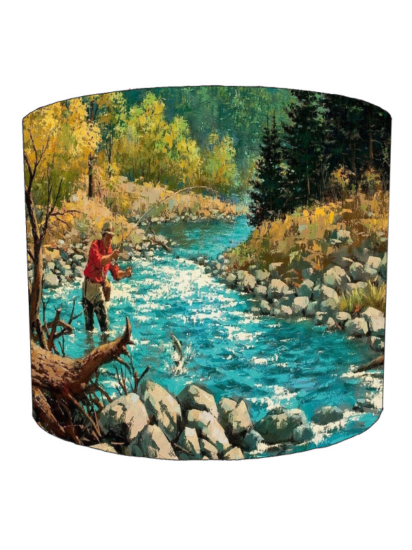 Salmon Fishing Lampshade Salmon Fishing Lampshade