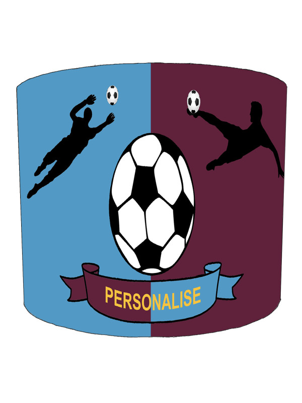 Personalised Claret and Blue Football Lampshade Personalised Claret and Blue Football Lampshade