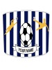 Personalised Dark Blue and White Stripes Football Lampshade