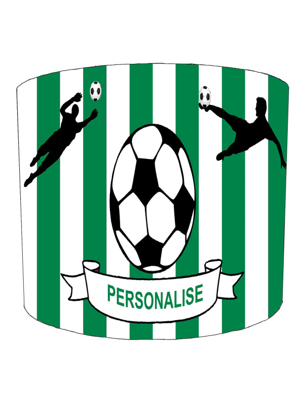 Personalised Green and White Stripes Football Lampshade Personalised Green and White Stripes Football Lampshade