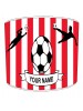 Personalised Red and White Stripes Football Lampshade