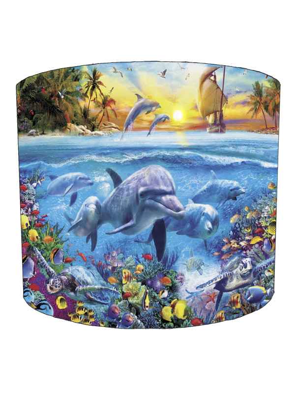 Dolphins and Ship Lampshade Dolphins and Ship Lampshade