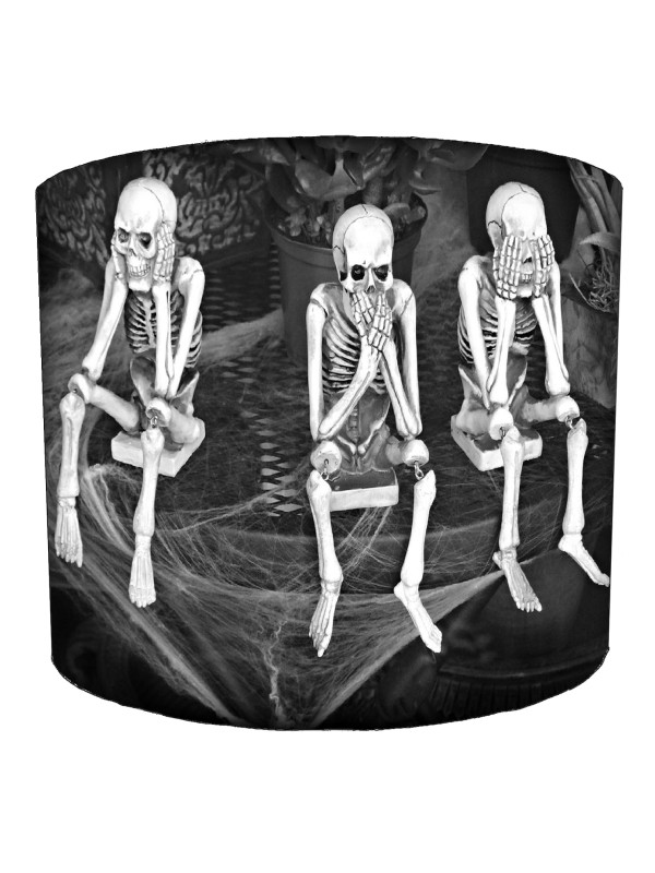 Skeletons Hear No Evil Gothic Lampshade Skeletons Hear No Evil Gothic Lampshade