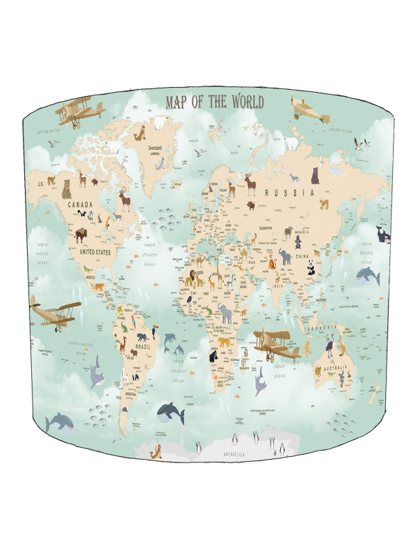 Wildlife World Map Lampshade Wildlife World Map Lampshade