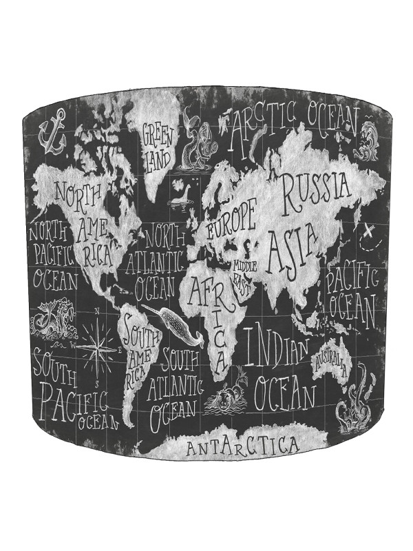 Mythical World Map Lampshade Mythical World Map Lampshade