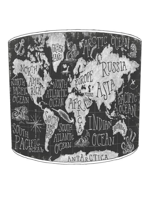 Mythical World Map Lampshade Mythical World Map Lampshade