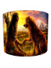 Native American and Wolf Lampshade
