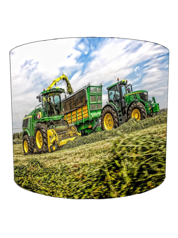 Green Tractor Harvesting Lampshade Green Tractor Harvesting Lampshade