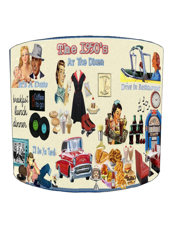 1950's Collage American Diner Lampshade