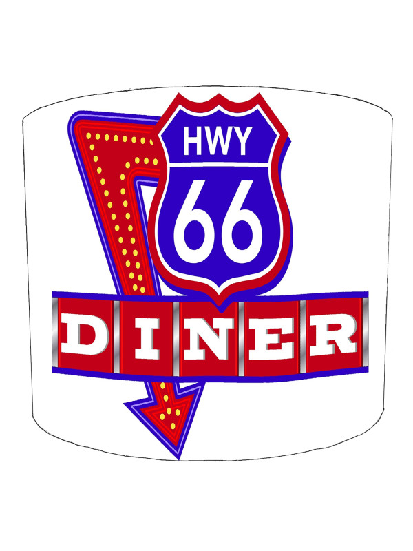Route 66 Diner Sign American Diner Lampshade