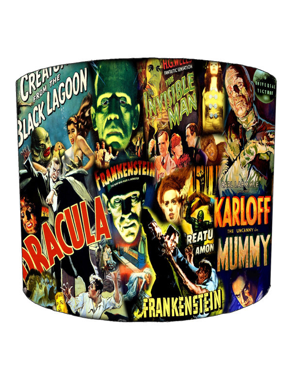 Horror Film Collage Of Monsters Lampshade