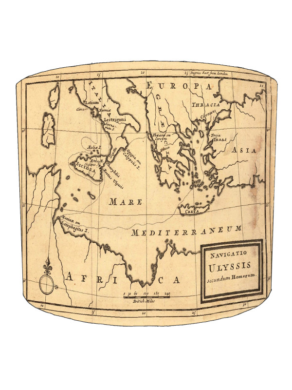 Ancient Mediterranean Map Nautical Lampshade Ancient Mediterranean Map Nautical Lampshade