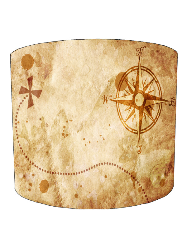Map With Compass Nautical Lampshade Map With Compass Nautical Lampshade