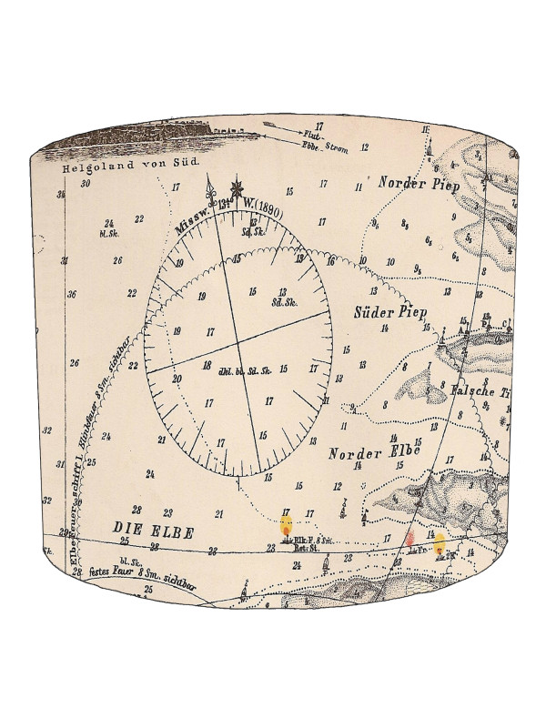 Navigational Chart Nautical Lampshade
