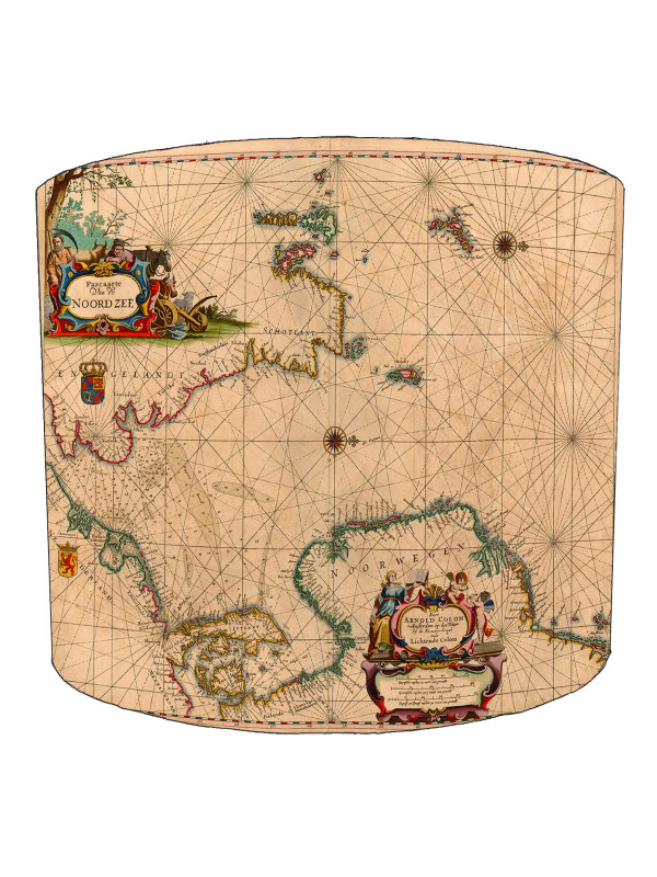 North Sea 1655 Chart Nautical Lampshade