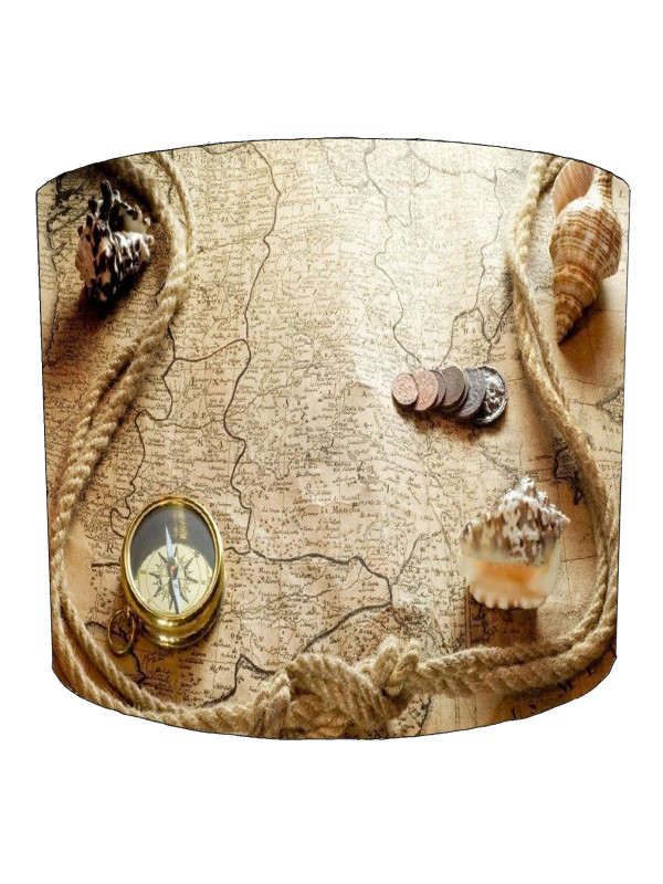 Vintage Map And Compass Nautical Lampshade