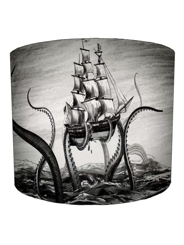 Vintage Kraken Sea Monster Lampshade 1
