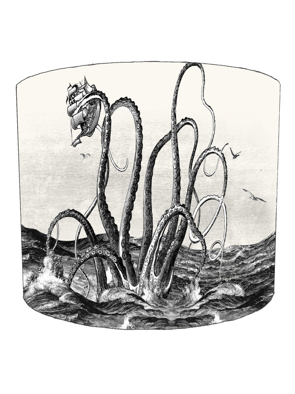Vintage Kraken Sea Monster Lampshade 5