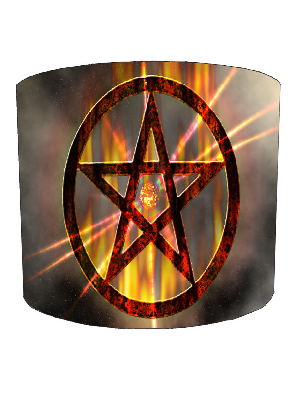 Burning Pentagram Wicca Pagan Lampshade